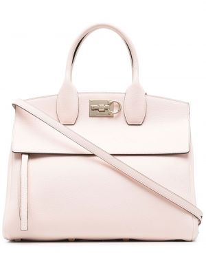 Lær shoppingbag Salvatore Ferragamo rosa