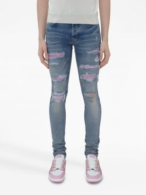Skinny džíny s oděrkami Amiri modré