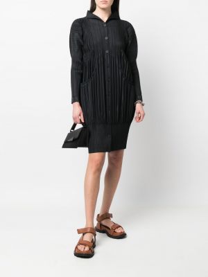 Kleid mit geknöpfter mit plisseefalten Issey Miyake Pre-owned schwarz
