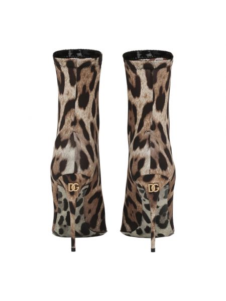 Botines con estampado leopardo Dolce & Gabbana marrón