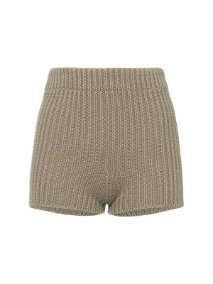 Shorts en coton en tricot Max Mara kaki