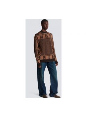 Bufanda de tela jersey de tejido jacquard Balmain marrón