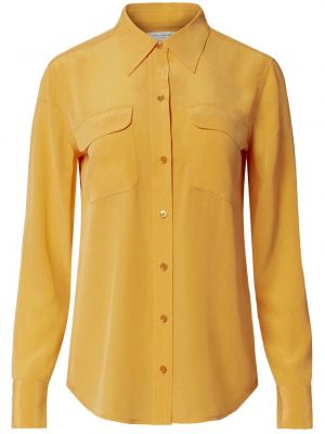 Hodvábna košeľa Equipment žltá