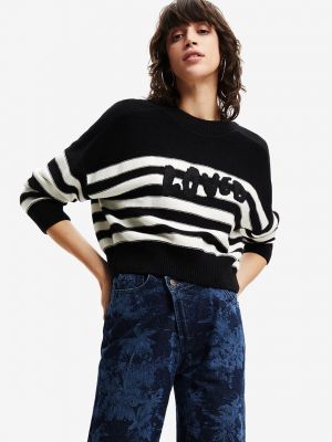 Sweter relaxed fit Desigual czarny