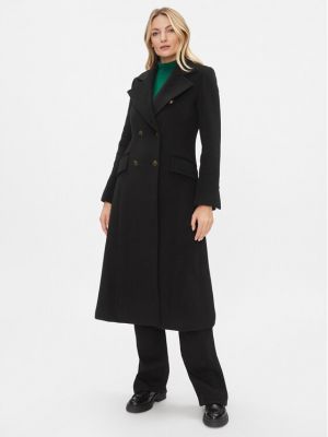 Vlnený priliehavý zimný kabát Max&co. čierna