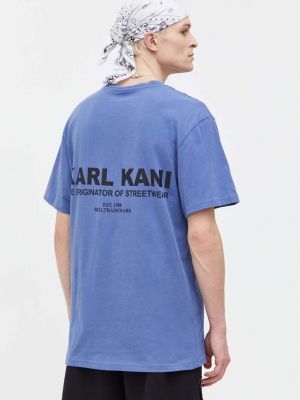 Тениска с дълъг ръкав с принт Karl Kani синьо