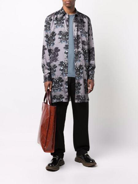Camisa con estampado con estampado abstracto Junya Watanabe gris