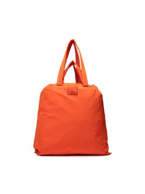 Nakupovalna torba iz najlona Calvin Klein Jeans oranžna