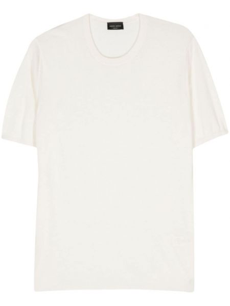 T-shirt en soie Roberto Collina blanc