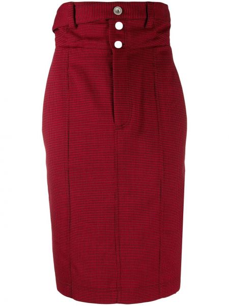 Vlněné přiléhavé midi sukně na zip Unravel Project - červená