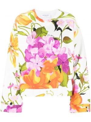 Majica s cvjetnim printom s printom sa dugačkim rukavima Viktor & Rolf bijela