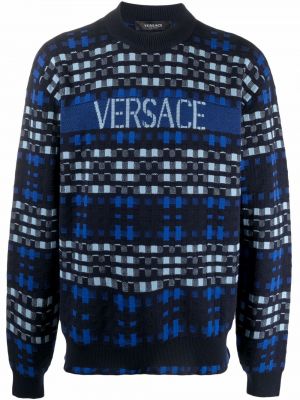 Jersey de tela jersey de tejido jacquard Versace azul