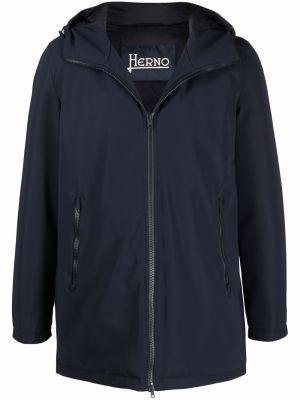 Hette zip lang jakke Herno blå