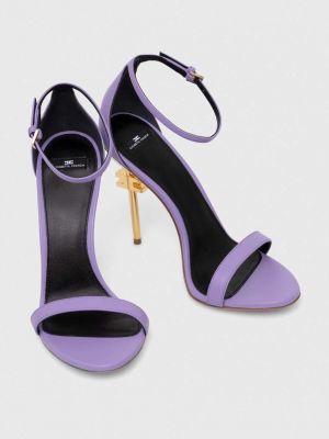 Kožne sandale Elisabetta Franchi ljubičasta