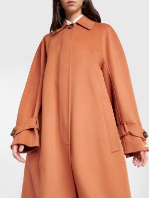 Kašmírový vlněný kabát Sportmax oranžový