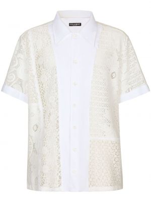 Mežģīņu krekls Dolce & Gabbana balts