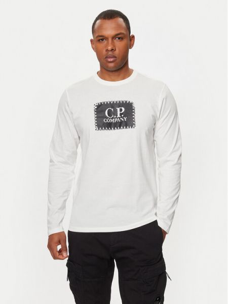 Marškinėliai ilgomis rankovėmis ilgomis rankovėmis C.p. Company balta