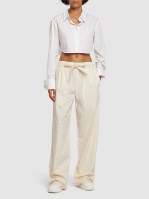 Плисирани памучни панталон Birkenstock Tekla бяло