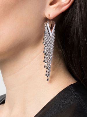 Boucles d'oreilles à imprimé à boucle en cristal Isabel Marant argenté