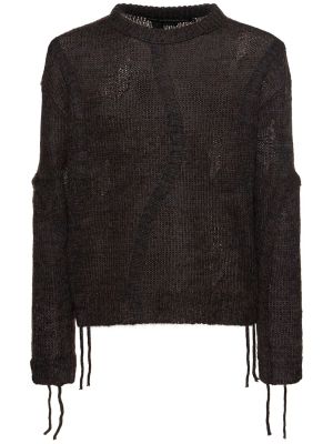 Suéter de cuello redondo de lana mohair Andersson Bell negro