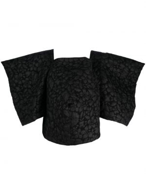 Жакардова relaxed блуза Comme Des Garçons черно