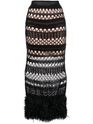 Pletená sukně s třásněmi z nylonu Jean Paul Gaultier Pre-owned - černá