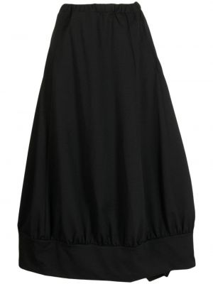 Asimetrična midi suknja Yohji Yamamoto crna