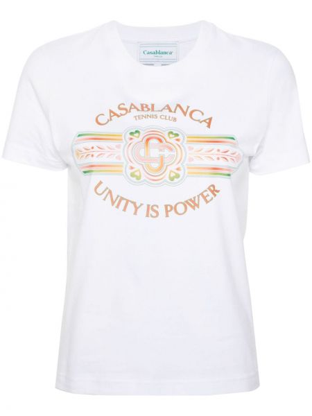 Βαμβακερή μπλούζα Casablanca λευκό