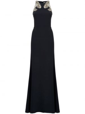 Křišťálové večerní šaty s výšivkou Alexander Mcqueen černé