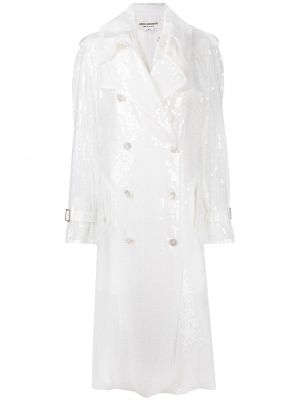 Abrigo con lentejuelas oversized Junya Watanabe blanco