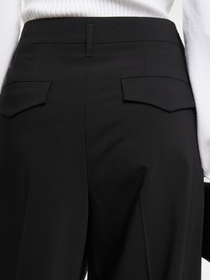 Vlněné rovné kalhoty Dorothee Schumacher černé