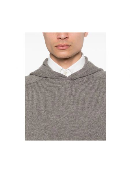 Jersey de lana con capucha de tela jersey Tagliatore gris