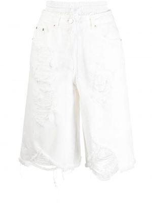 Džínové šortky s oděrkami Juun.j bílé