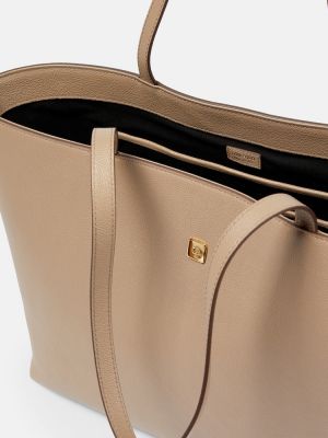 Kožená nákupná taška Tom Ford béžová
