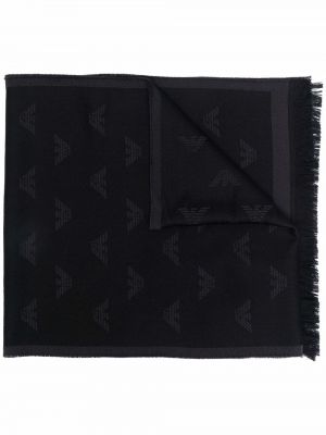 Bufanda con bordado de punto Emporio Armani negro