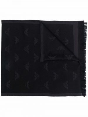 Sciarpa ricamata Emporio Armani nero