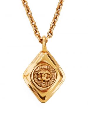 Colier cu imprimeu geometric Chanel Pre-owned auriu