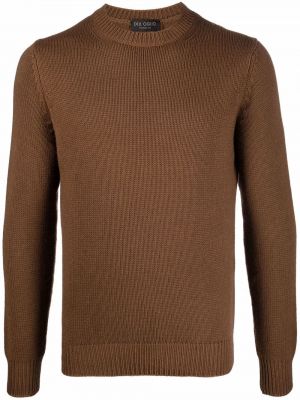 Sweter z okrągłym dekoltem Dell'oglio brązowy