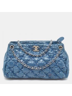 Bolsa de hombro de nailon Chanel Vintage azul