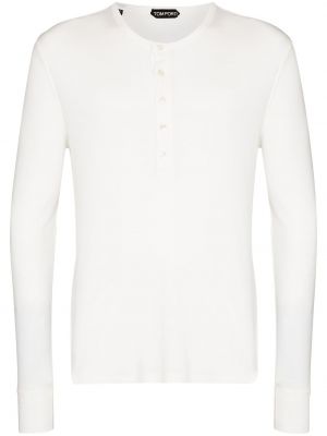 T-krekls ar pogām Tom Ford balts