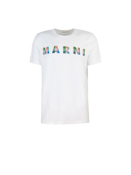 Karierte t-shirt Marni weiß