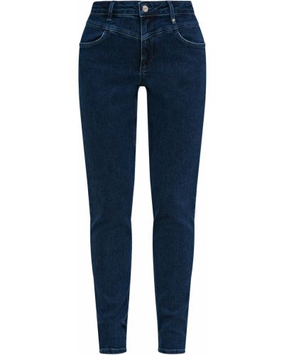 Bavlnené džínsy s vysokým pásom na zips Comma