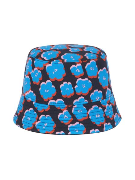 Chapeau à fleurs à imprimé réversible Lanvin bleu