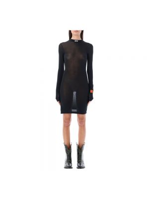 Przezroczysta sukienka mini z siateczką Heron Preston czarna