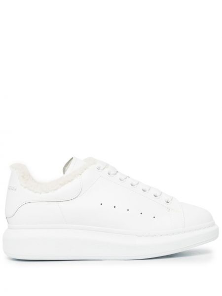 Tykk lær sneakers Alexander Mcqueen hvit