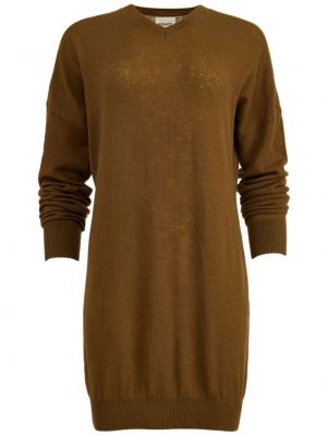 Pletené kašmírové šaty Khaite hnedá