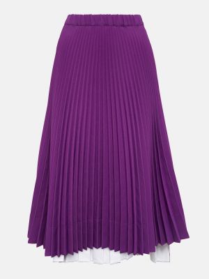 Falda midi de tela jersey plisada Plan C violeta