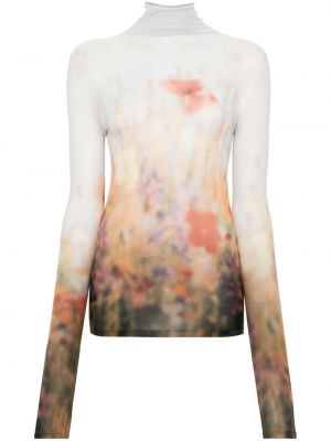 Tričko s potlačou s abstraktným vzorom Acne Studios sivá