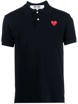 Polo marškinėliai su širdelėmis Comme Des Garçons Play mėlyna