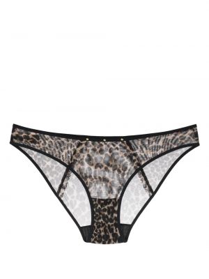 Hlačke s potiskom z leopardjim vzorcem z mrežo Marlies Dekkers rjava